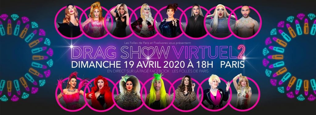 affiche drag show virtuel folles de paris