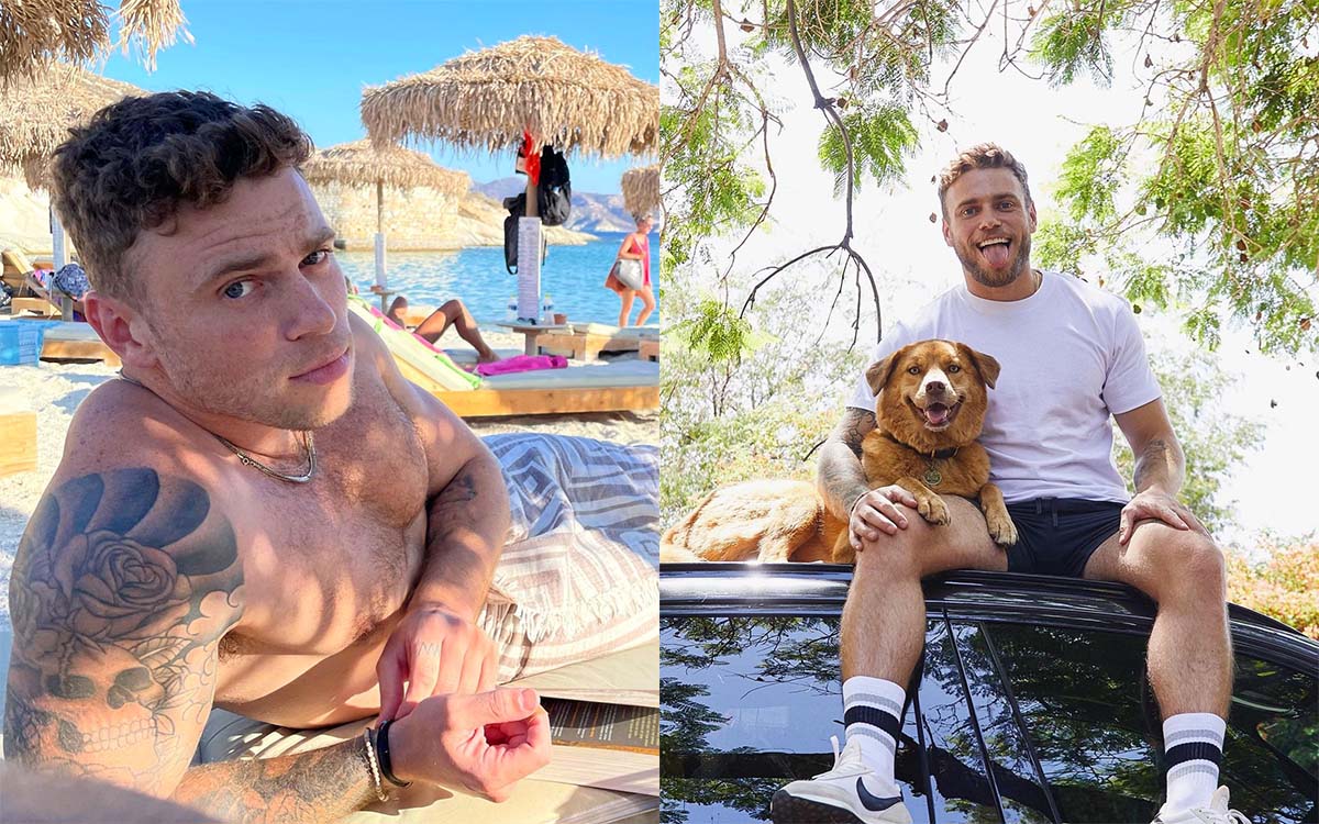 Gus Kenworthy plage chien