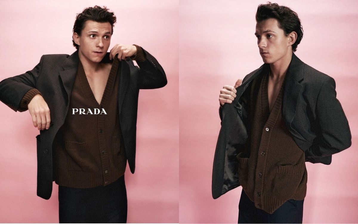 Tom Holland se déshabille pour Prada