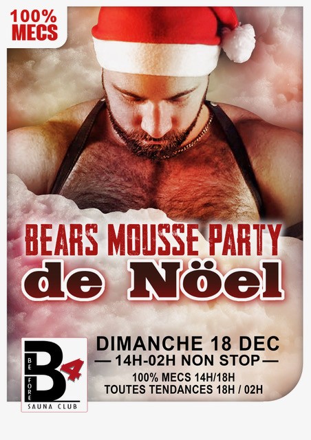 Bears Mousse Party de Noël – Before Sauna Club