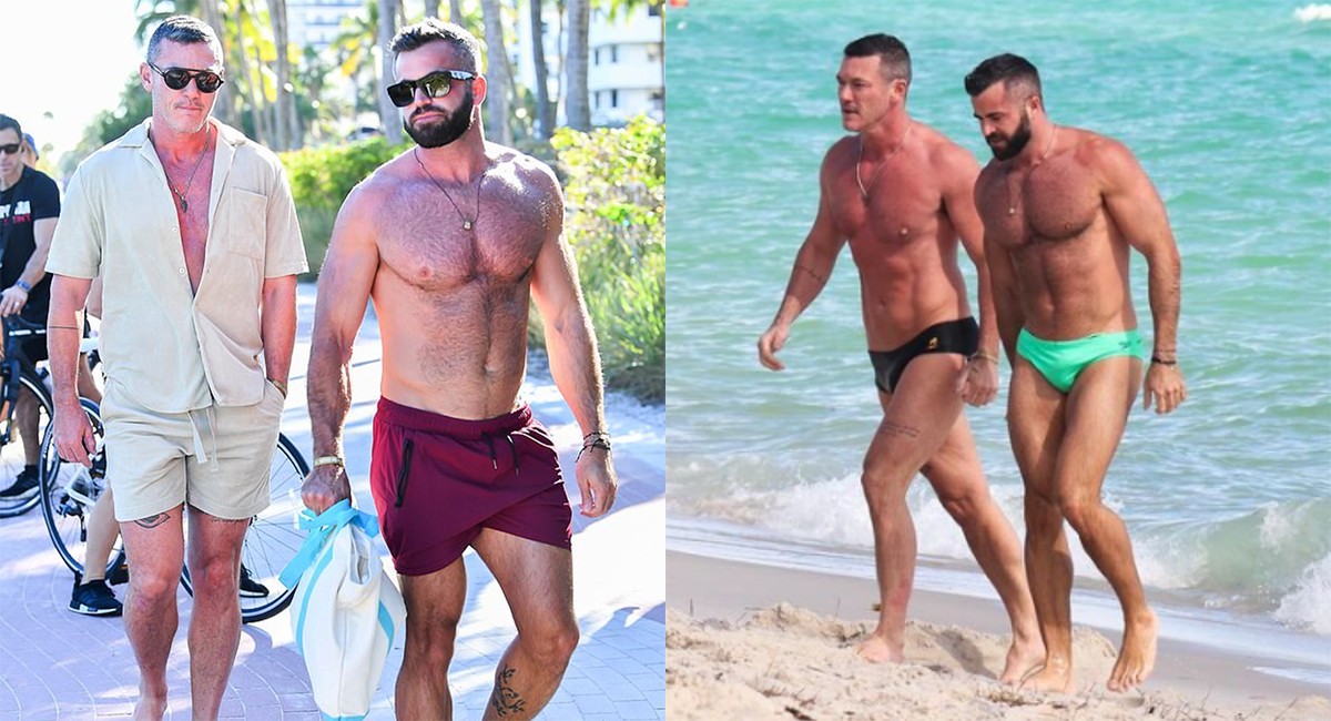 Luke Evans et son petit ami sur la plage de Miami Jock.life